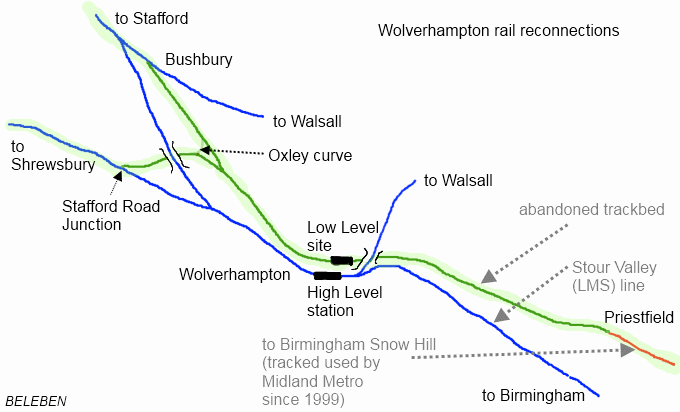 Reconnecting Wolverhampton's railways (diagram)