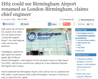 Andrew McNaughton suggests "London Birmingham Airport" and periurban sprawl