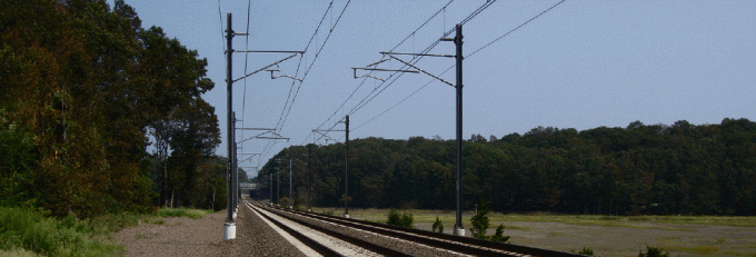 NEC 25kV 60Hz ac electrified track between New Haven, CT and Providence, RI (Amtrak)
