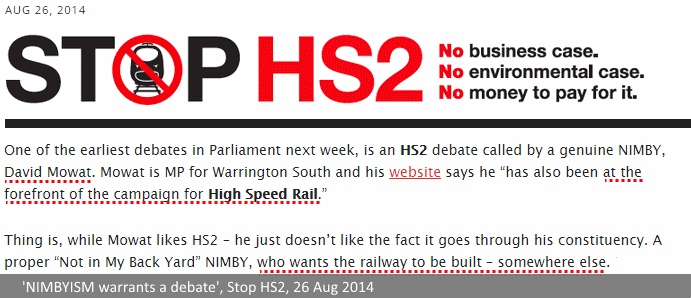 Identification of a Nimby, by Stop HS2