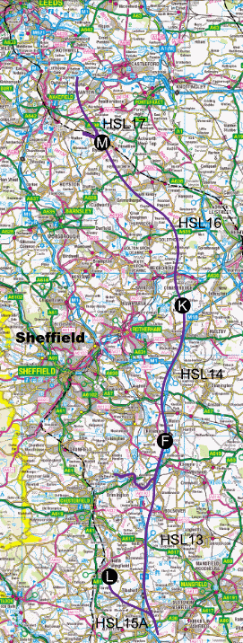 HS2 Ltd, revised proposal for the eastern leg, avoiding Meadowhall, July 2016