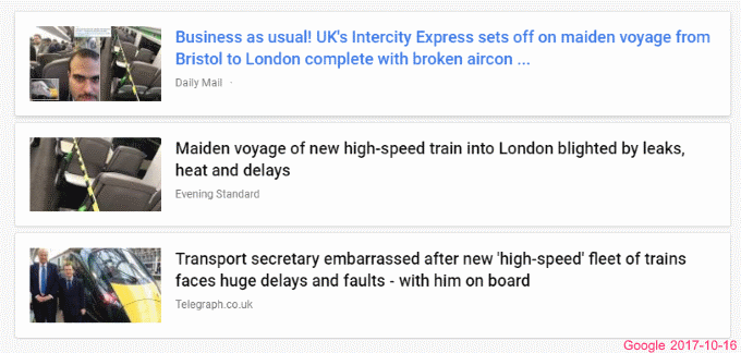 Google news, first Great Western IEPs in service